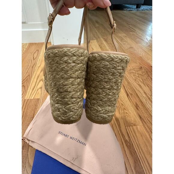 Stuart Weitzman Island Peeptoe Platform Espadrille Size 11 - Picture 9 of 12
